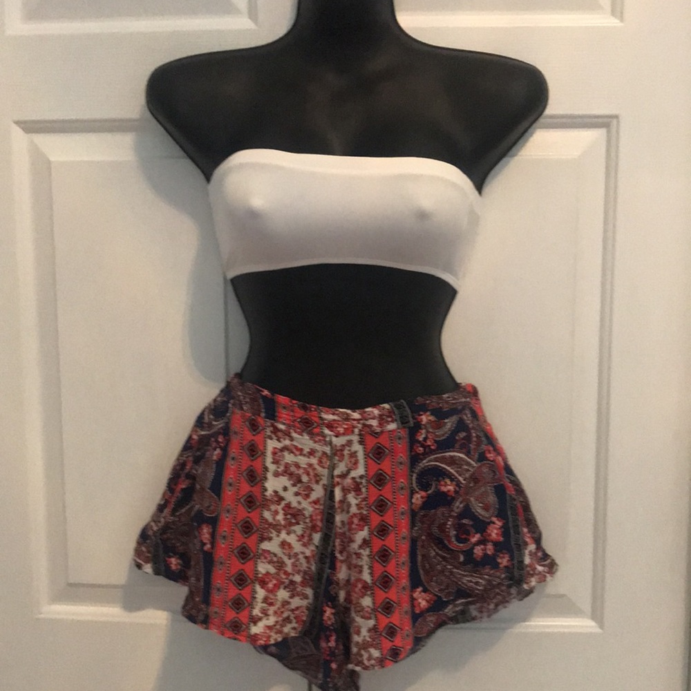 Floral Flare wide leg shorts small